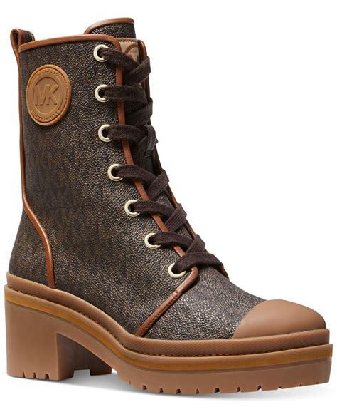 michael michael kors women's corey lace-up lug sole booties